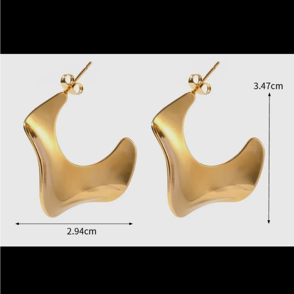 Wave Hoop Earring - Picture 3 of 3